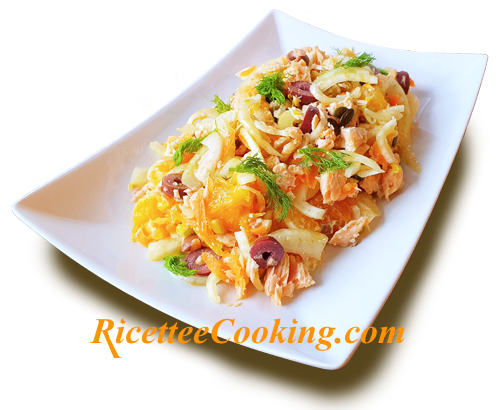 Insalata di salmone con finocchi e arance